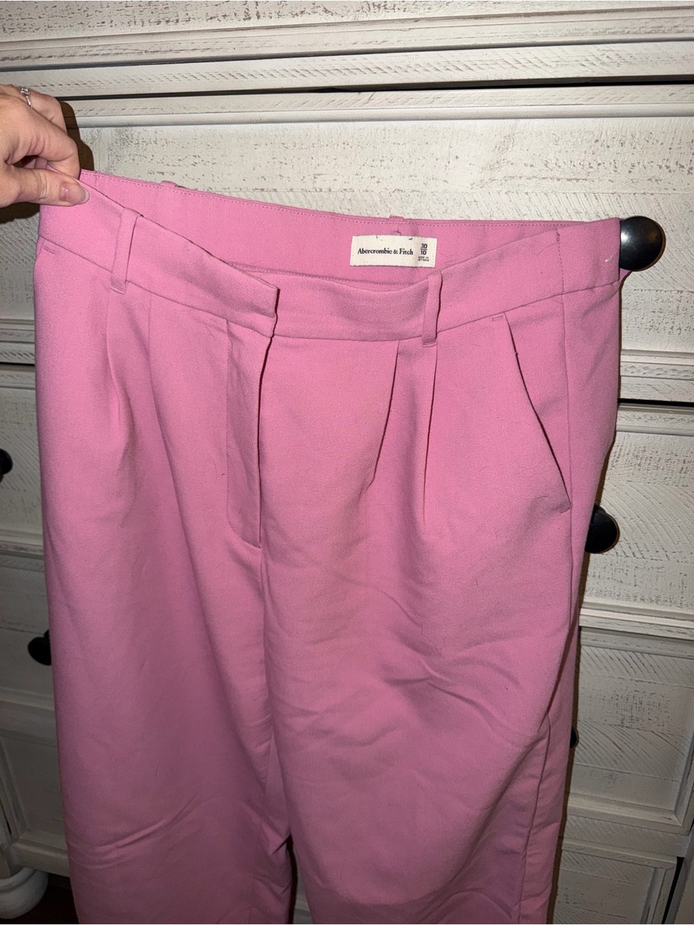 Abercrombie & Fitch Pink Pleated High-Waist Pencil Skirt